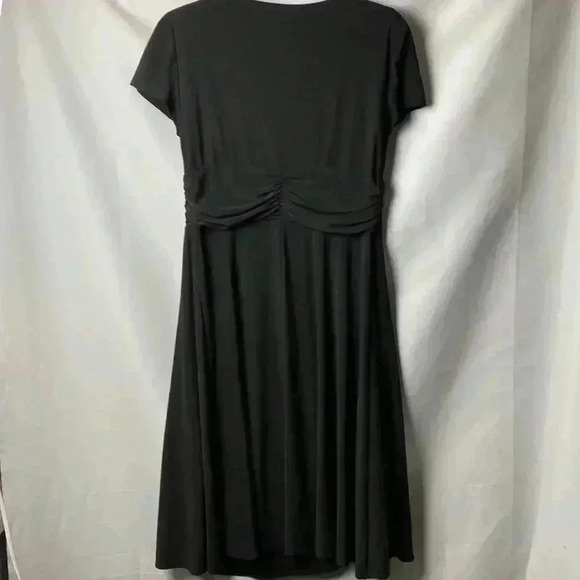 R&M COLLECTION WOM SIZE 12 BLACK DRESS FAUX WRAP RHINESTONE ACCENT AT WAIST - Picture 12 of 14